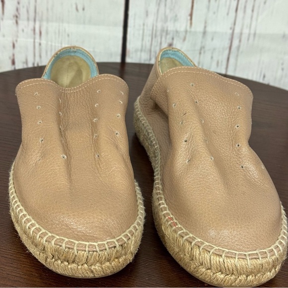 Rag & Bone New York Tan Slouchy Leather & Espadrilles Loafer Flat women’s 7 EUC - Picture 2 of 16